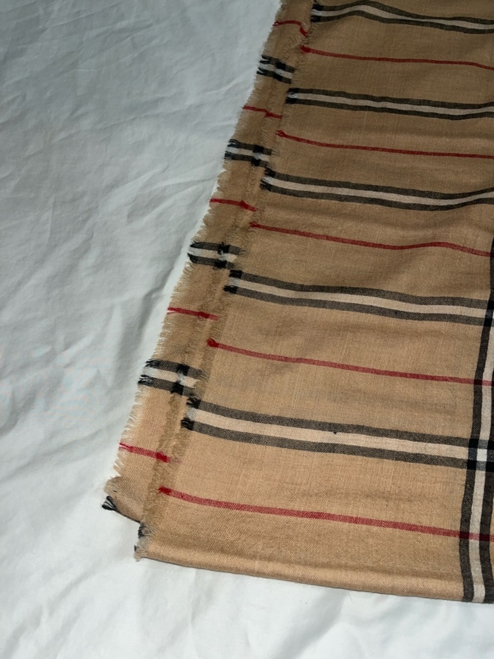 100% Cashmere Made in India Beige Plaid Lightweight Wrap Outstanding - Picture 7 of 10